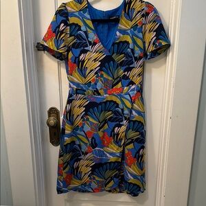 J. Crew Blue Fit and Flare Mini Dress